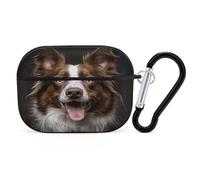 Dog Sticking Out Tongue Earbuds Organizer Shockproof Protective Airpods Pro Cover with Carabiner Clip Anti Fall Carrying Earphone Case Cover for Airpods Pro 2nd Generation Black