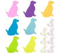 Dog Sticky Notes with Paper Clips, 210 Sheets Cartoon Animal Self-Stick Notes Index Tabs, Cute Dog Shape Memo Pads for Reminders Office School Home, 7 Colours