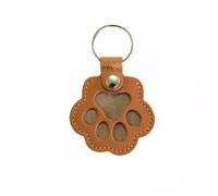 Dog Storage Keychain Pet Hair Storage Bag Dogs Paw Pendant Keyring for Collecting Cats and Dogs Hair(Light Coffee)