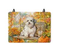 Dog Stove Top Cover for Electric Stove, Autumn Rustic Cat Pumpkin Fall Orange Waterproof Cover for Glass Top Electric Festive Holiday Kitchen Decor 28x20 Inch