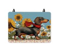 Dog Stove Top Cover for Electric Stove, Fanciful Rustic Sunflower Chrysanthemum Summer Yellow Waterproof Oven Top Cover for Electric Kitchen Countertop Decor 28x20 Inch