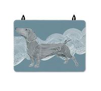 Dog Stove Top Cover for Electric Stove, Modern Minimalistic Lines Waves Blue Pu Surface Rv Cover for Small Kitchen Spaces Festive Holiday Kitchen Decor 28x20 Inch