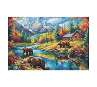 Dog Stream Forest 1000 Piece Jigsaw Puzzle for Adults Jigsaw After School Activity for Teens Stress Buster Whimsical Gift Idea Stylish Home Decor 1000 PCS