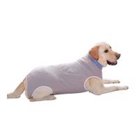 Dog Striped Recovery Suit,Weaning Suit,Spay Surgical Suit,Belly Covering Clothes,Post-Operative Onesie Shirt with Zipper(Blue Orange 26)