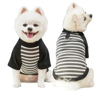 Dog Striped Winter Vest,Elastic Pet Cold Weather Warm Pullover Sweater Jacket with D-Ring,Cat Dog Classic Striped Sportsuit for Samll Medium Large Dogs_M(Black)