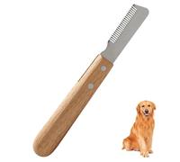 Dog Stripping Knife, Dog Shedding Tools, Professional Hand Stripping Tool for Dogs with Ergonomic Wooden Handle Dogs Brushes Comb for Grooming for Border Terrier Cat Horses Pet Coat Care (Right)