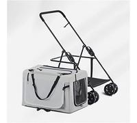 Dog Strolle for 2 Dogs Cats Puppy & Kitten Dog Strollers for Small Dogs Lightweight Breathable Pet Stroller for Cat Dog and More Foldable Carrier Cart (Grey a) (Grey a)