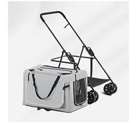Dog Strolle for 2 Dogs Cats Puppy & Kitten, Dog Strollers for Small Dogs Lightweight Pushchair Breathable Pram Pet Stroller for Cat, Dog and More, Foldable Carrier Cart(Gray a)