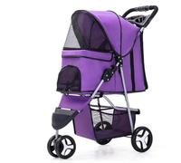 Dog Stroller Cat Stroller Pet Stroller Dog Stroller Pet Stroller with Wheels Carrier Cat Strolling Cart Travel Folding Cart for Puppy Small-Medium Dog Pushchair Dog Buggy (Color : A)