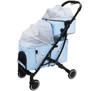 Dog Stroller Cat Stroller Pet Stroller Folding Dog Stroller, 4 Wheels Cat Strollers with Detachable Carrier Pet Gear for Small Medium Cats Dogs Puppy Dog Pushchair Dog Buggy (Color : C)