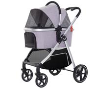 Dog Stroller Convenient and Simple Pet Stroller Dog Stroller Foldable Lightweight Material Cat and Dog Medium Size Cat Stroller(G)