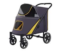 Dog Stroller Convenient and Simple Pet Stroller Dog Stroller Foldable Lightweight Material Cat and Dog Medium and Large Cat Stroller(Yellow)