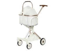 Dog Stroller Convenient And Simple Pet Stroller Dog Stroller Foldable Lightweight Material Cat And Dog Medium Size Cat Stroller(White)