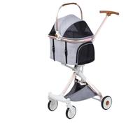 Dog Stroller Convenient And Simple Pet Stroller Dog Stroller Foldable Lightweight Material Cat And Dog Medium Size Cat Stroller(Grey)