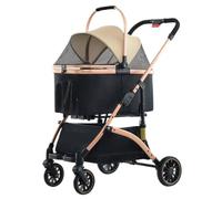 Dog Stroller Detachable Basket Pet Cart Universal Comfortable Dog Stroller For Cats And Dogs Easy Folding Pet Stroller Cat Stroller(K)