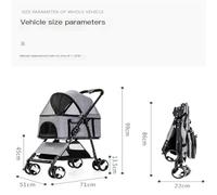 Dog Stroller Detached Pet Outing Stroller Teddy Puppy Stroller Small Cat Stroller Foldable Lightweight Dog Stroller Cat Stroller(Pink)