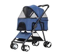 Dog Stroller Detached Pet Outing Stroller Teddy Puppy Stroller Small Cat Stroller Foldable Lightweight Dog Stroller Cat Stroller(Blue)