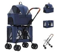 Dog Stroller Double Layer Pet Stroller, Dog Stroller for 2 Cats Dogs, Detachable Two-Layer Pet Travel Cart Pair