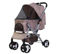 Dog Stroller Fashionable Outdoor Travel Four-Wheel Dog Stroller Reversible Design Landscape Foldable Pet Stroller Cat Stroller