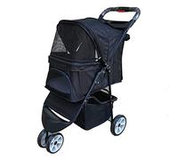 Dog Stroller Foldable Four-Wheeled Cat and Dog Universal Light Pet Stroller Load 10Kg Pet Stroller, GX-Wheelchair, Blue