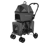 Dog Stroller Folding Double-layer Pet Stroller For Outdoor Travel, Removable And Washable Cat Cage, Separate Dog Stroller Cat Stroller(G)