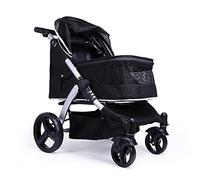 Dog Stroller for Large Dogs Travel Stroller Carrier Pet Dog Cat Stroller Pram for Two Cats Breathable Oxford Cloth Pushchairs Aluminum Alloy Loading (Red) (Black)