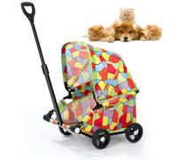 Dog Stroller for Medium Pets - Easy Folding 4-Wheel Pet Pushchair with Sunshade Cat & Dog Pram for Travel Shopping and Outdoor Activities - Pet Cart