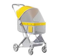 Dog Stroller for Medium Small Dogs, Foldable Pet Stroller with 360° Rotation Wheel, Portable Travel Cat Kitty Puppy Stroller with Storage Basket