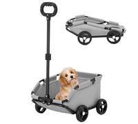Dog Stroller for Small Dogs, Rolling Carrier Pet Cage Stroller, 4 Wheels Pet Pram Doggy Pushchair with Adjustable Handle for Small Medium Dogs and Cat Loads Up to 7KG
