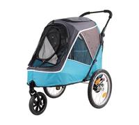 Dog Stroller Large Dog Pet Stroller Golden Retriever Foldable Bicycle Multifunctional Dog Stroller Lightweight Trolley Cat Stroller(Blue)
