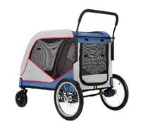 Dog Stroller Large Pet Stroller, Large Dog Stroller, Outdoor Trolley, Large Dog Stroller, Dog Pull Cart, Foldable Cat Stroller(Green,A)