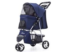 Dog Stroller Lightweight Foldable Pet Stroller For Cats And Dogs, Three-wheeled Pet Stroller, Dog Stroller Supplies Cat Stroller(Blue)