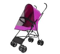 Dog Stroller Lightweight Multifunctional Pet Stroller, Dog And Cat Quick-close Stroller, Outdoor Portable Stroller Cat Stroller(Red)