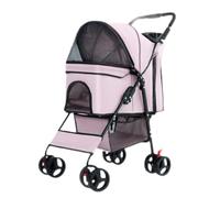 Dog Stroller Multi-Function Pet Stroller Multi-Purpose Pet Stroller Convenient and Convenient Multi-Purpose Pet Stroller Cat Stroller(Pink)