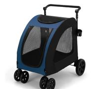 Dog Stroller Multifunctional and Stylish Pet Strollers, Essential Companions for Pet Outings Cat Stroller(Blue)