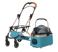 Dog Stroller Multifunctional Pet Stroller For Medium And Large Dogs, Outdoor Travel Dog Cart, Portable And Foldable Cat Stroller(Blue)