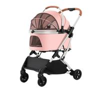 Dog Stroller Multifunctional Pet Stroller Outdoor Travel Large Dog Stroller Portable Foldable Pet Stroller Dog Walking Cart Cat Stroller(Pink)