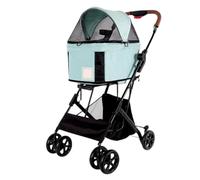 Dog Stroller Outdoor Pet Stroller Dog Stroller Can Be Carried Cross-Body Multifunctional Lightweight Cat and Dog Stroller Cat Stroller(Green)