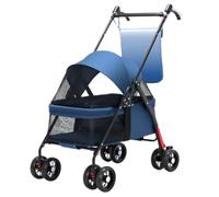 Dog Stroller Pet Cat and Dog Stroller, Dog and Cat Teddy Baby Stroller, Small Pet Stroller, Lightweight Dog Stroller Cat Stroller(Blue,C)