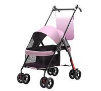 Dog Stroller Pet Cat and Dog Stroller, Dog and Cat Teddy Baby Stroller, Small Pet Stroller, Lightweight Dog Stroller Cat Stroller(Pink,C)