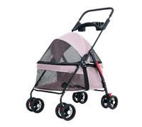 Dog Stroller Pet Cat and Dog Stroller Dog and Cat Teddy Stroller Lightweight Foldable Small Pet Dog Stroller When Going Out Cat Stroller(Pink)