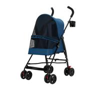 Dog Stroller Pet Cat And Dog Stroller Dog Cat Teddy Baby Stroller Lightweight Foldable Small Pet Dog When Going Out Cat Stroller(Blue)