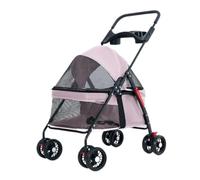Dog Stroller Pet Cat And Dog Stroller Dog Cat Teddy Baby Stroller Lightweight Foldable Small Pet Dog Stroller For Going Out Cat Stroller(Pink)