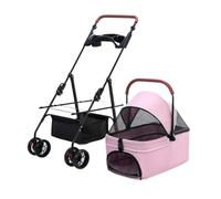 Dog Stroller Pet Cat and Dog Stroller Dog Cat Teddy Baby Stroller Lightweight Foldable Small Pet Dog When Going Out Cat Stroller(Blue)