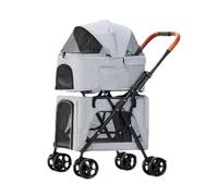Dog Stroller Pet Launches Detachable Double-layer Pet Stroller, Portable Folding Stroller For Dogs And Cats When Going Out Cat Stroller(Blue)