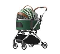 Dog Stroller Pet Launches Portable Folding Detachable Pet Stroller Luxury Four-wheeled Outdoor Travel For Dogs And Cats Cat Stroller(Green)