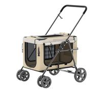 Dog Stroller Pet Separate And Convenient Puppy Stroller Foldable And Lightweight Material For Puppies And Kittens Cat Stroller(Brown)