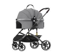 Dog Stroller Pet Stroller Aluminum Alloy Dog Stroller Dog PU Wheel Out Travel Bag Separate Portable Folding Pet Stroller Cat Stroller(G)