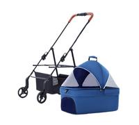 Dog Stroller Pet Stroller, Dog And Cat Stroller, Small Pet Stroller For Outings, Lightweight Detachable Single Wheel Cat Stroller(Blue)