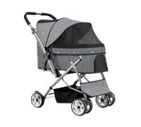 Dog Stroller Pet Stroller Dog Cat Double Pet Stroller Outdoor Lightweight Folding Four-Wheel Pet Stroller Dog Walking Cart Cat Stroller